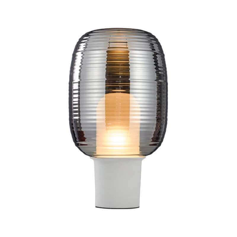 Lampe de table moderne minimaliste à rayures ovales en verre à 1 lumière 