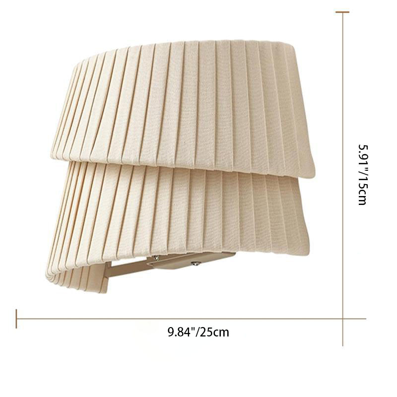Aplique de pared de tela tejida en forma de media luna con 1 luz y estilo francés tradicional para dormitorio 
