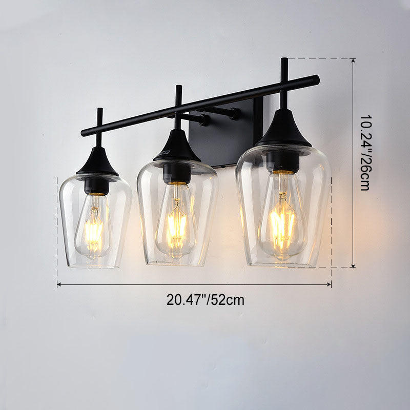Lámpara de Aplique de Pared de 2/3 Luces de Hierro con Copa de Vino Industrial Simple 