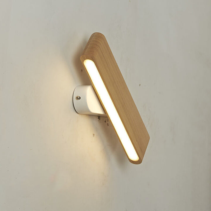 Moderne Minimalistische Drehbare Lange Stab Holz Acryl LED Wandleuchte 