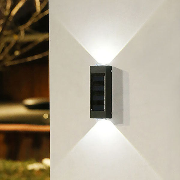 Aplique de pared LED solar exterior impermeable de tira larga de ABS y PC de estilo minimalista moderno para exterior 