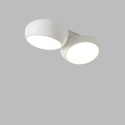 Scandinavian Modern Minimalist Iron Plastic Round LED Semi-Flush Mount Ceiling Light