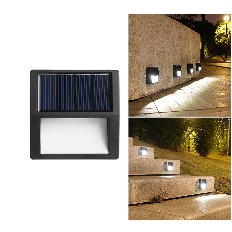 Modern Minimalist Round Square LED Outdoor Solar Waterproof Patio Step Light For Outdoor Patio