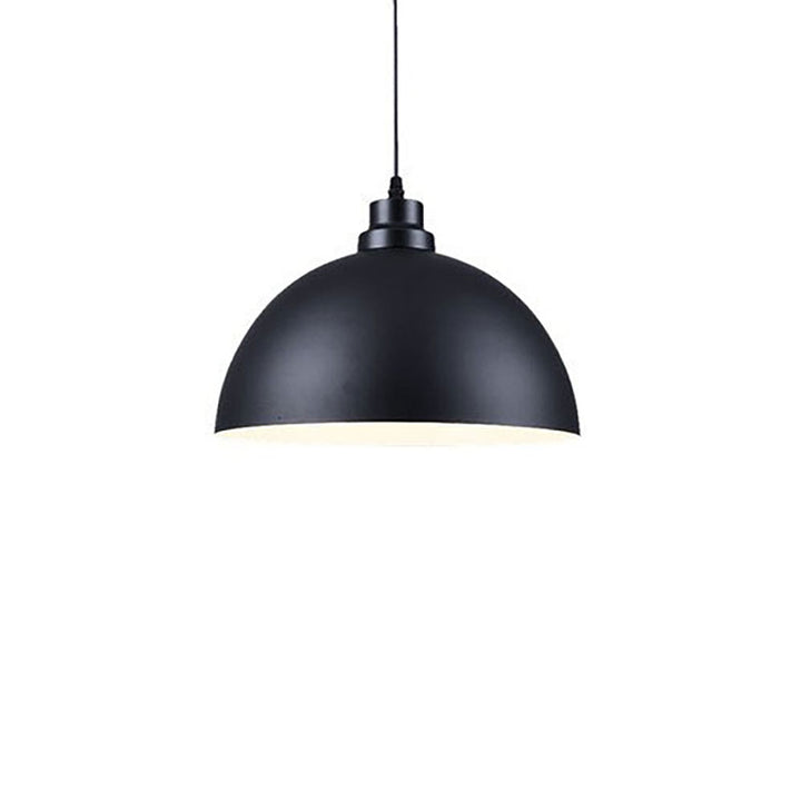 Luminaire suspendu industriel simple à 1 lumière avec couvercle en forme de dôme en fer 