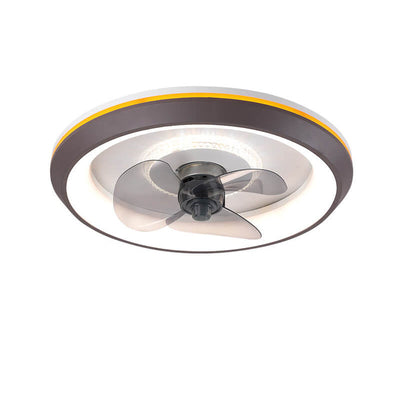 Modern Minimalist Round Swing Head Inverter LED Flush Mount Ceiling Fan Light