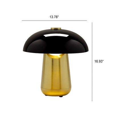 Postmodern Metal Mushroom Black Shade Gold Base 1-Light Table Lamp