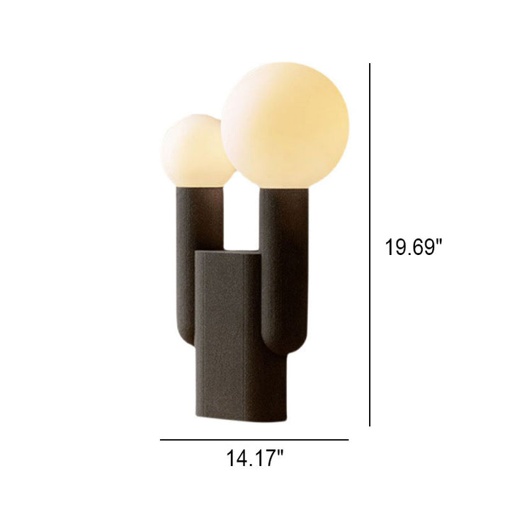 Lámpara de mesa moderna minimalista de resina con 2 luces en forma de cactus 