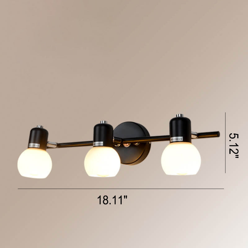 Vintage Weißes Glas Kuppel Schminklicht 2/3 Licht Wandleuchte 