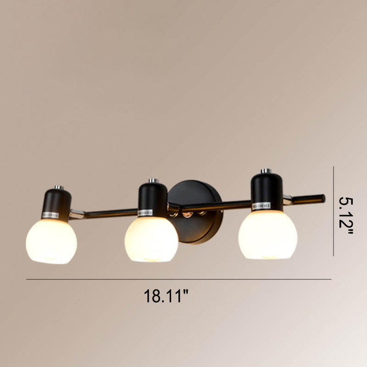 Vintage Weißes Glas Kuppel Schminklicht 2/3 Licht Wandleuchte 