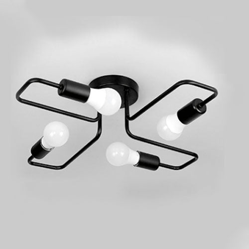Industrial Retro Wrought Iron Elbow Flush Mount Ceiling Light