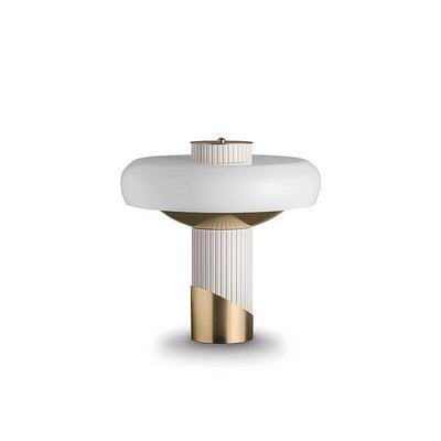 Modern Light Luxury Flying Saucer Round Glass Metal 2-Light Table Lamp