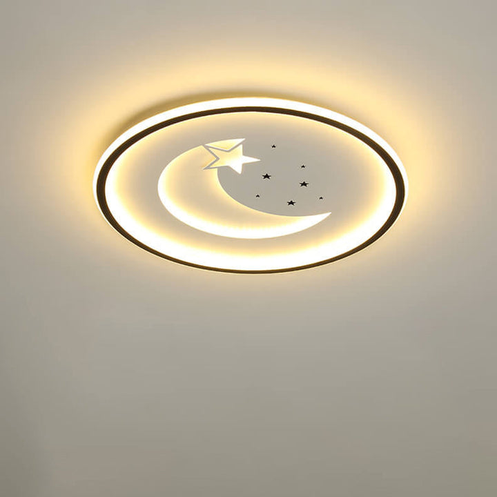 Luz de techo de montaje empotrado LED delgada con anillo de círculo lunar minimalista nórdico 