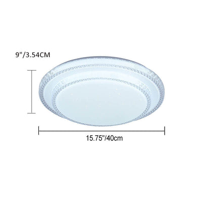 Modern Simple Round Thin Double Crystal LED Flush Mount Ceiling Light