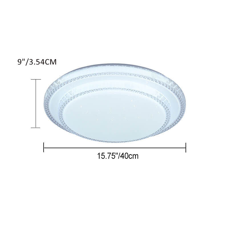 Plafonnier LED à montage encastré, rond, simple et moderne, double cristal 
