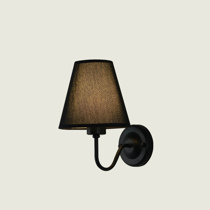 Modern Fabric Bell Shade Bend Arm 1-Light Wall Sconce Lamp