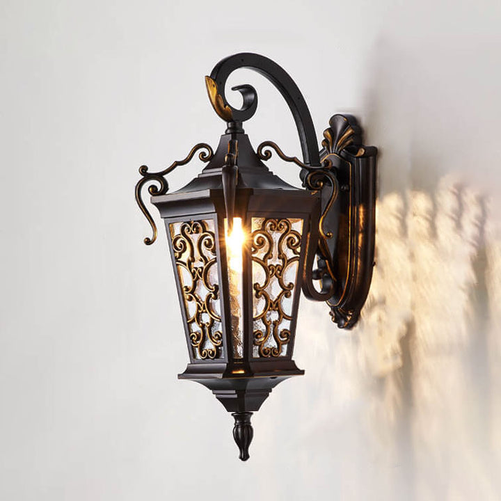 European Retro Iron Waterproof Outdoor Indoor 1-Light Wall Sconce Lamp