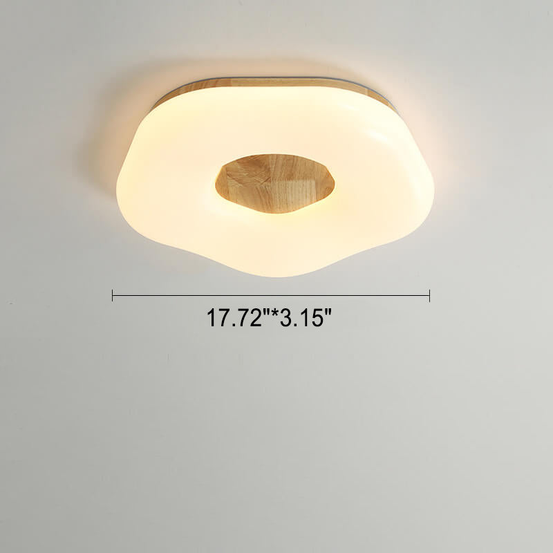 ضوء LED مثبت على السقف من الأكريليك والخشب الصلب بتصميم زهرة بسيط من الشمال 