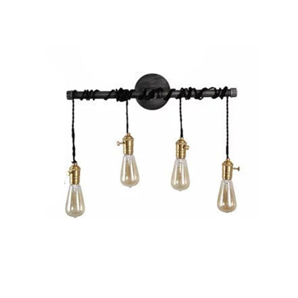 Industrial Vintage Water Pipes Strip Hanging  1/4 Light Wall Sconce Lamp