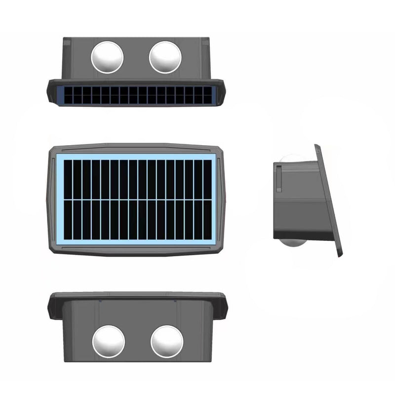Lampe murale à LED en forme de trapèze carré étanche et créative à énergie solaire 