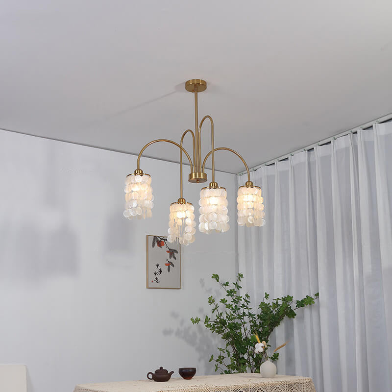 Modern Light Shell Shade Hardware  4/6 Light Chandelier