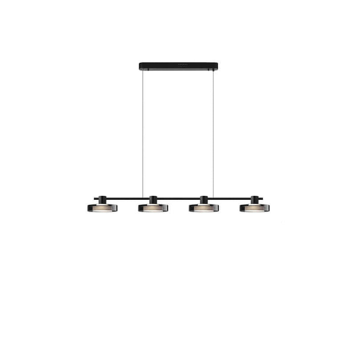 Nordic Minimalist Solid Color Black Stainless Steel Acrylic Glass LED Island Light Chandelier