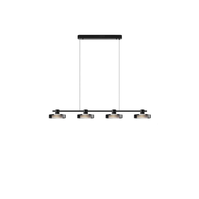Nordic Minimalist Einfarbig Schwarz Edelstahl Acrylglas LED Insel Licht Kronleuchter 