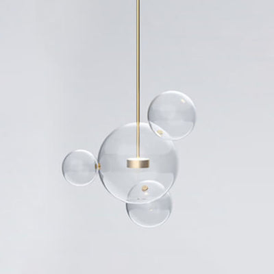 Modern Atom Mickey Head Bubble Glass Ball 1-Light LED Pendant Light