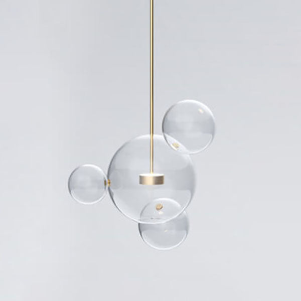 Modern Atom Mickey Head Bubble Glass Ball 1-Light LED Pendant Light