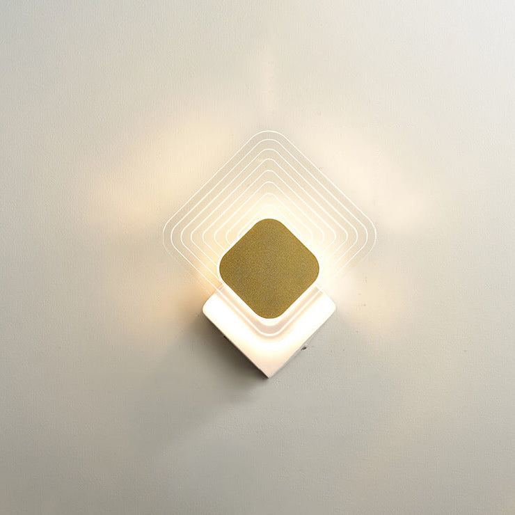 مصباح حائط LED أكريليك هندسي ذهبي فاخر حديث 