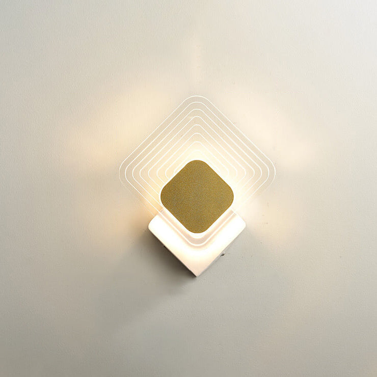 Modern Light Luxury Gold Geometric Acrylic LED Wall Sconce Lamp