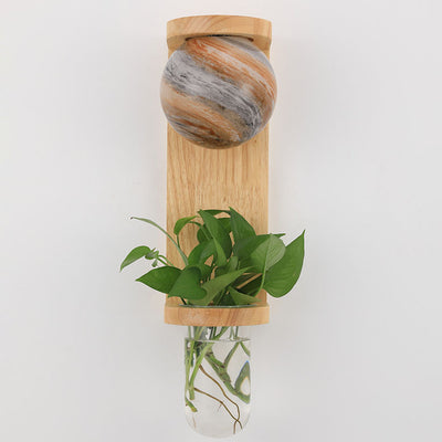 Applique murale 1-lumière Nordic Glass Planet Log Base Plant 