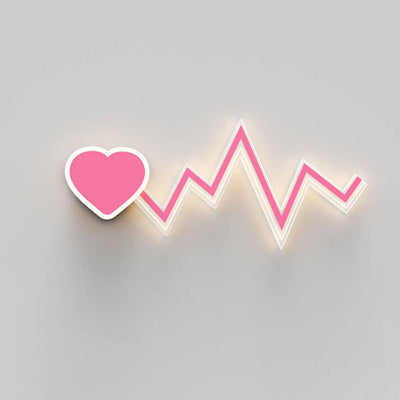 Modern Minimalist Pink Heart Curves LED Wall Sconce Lamp