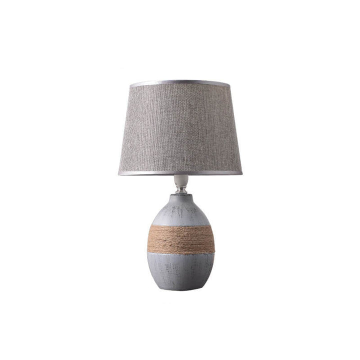 Nordic Vintage Stoff Keramik Glasbasis 1-Licht Tischlampe 
