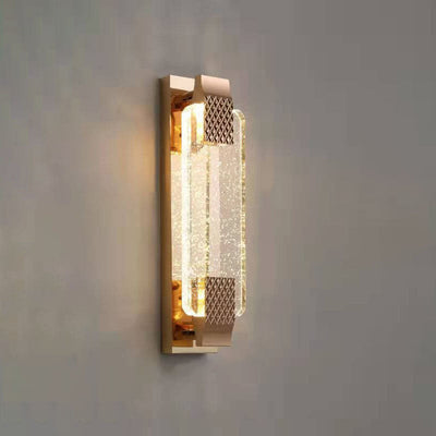 Light Luxury Gold Bubble Crystal Rectangular LED Wall Sconce Lamp