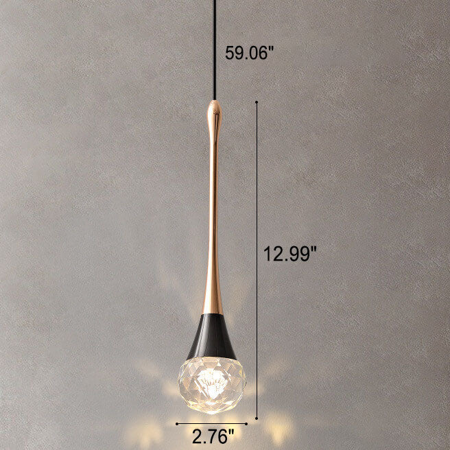 Light Luxury Minimalist Crystal Hardware Pillar LED-Pendelleuchte