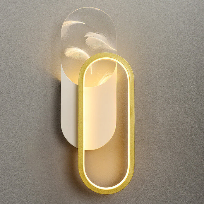 Leichte Luxus Feder Effekt Acryl geometrische LED Wandleuchte Lampe 