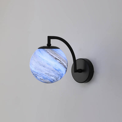 Nordic Creative Planet Glass Iron 1-Light Wall Sconce Lamp