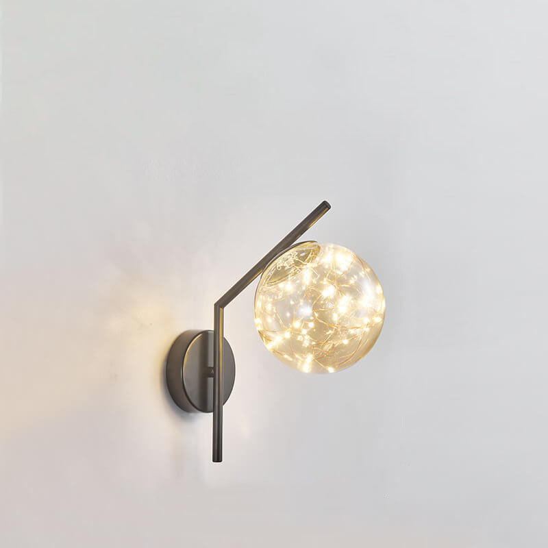 Applique murale LED créative européenne avec boule de verre pleine étoile 