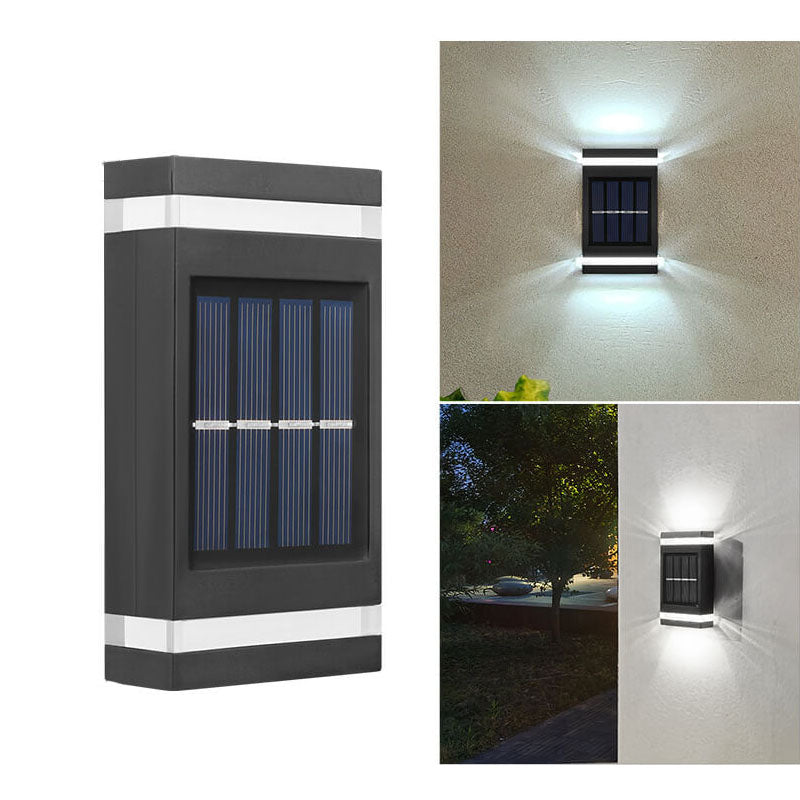 Simple Solar Rectangular Flat LED Outdoor Waterproof Wall Sconce Lamp