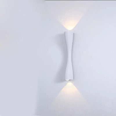 Applique murale LED en forme de trompette en aluminium étanche de luxe contemporain pour patio extérieur 