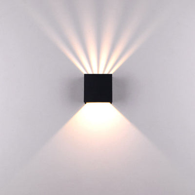 Modern Solid Color Aluminum Square LED Outdoor Waterproof Wall Sconce Lamp