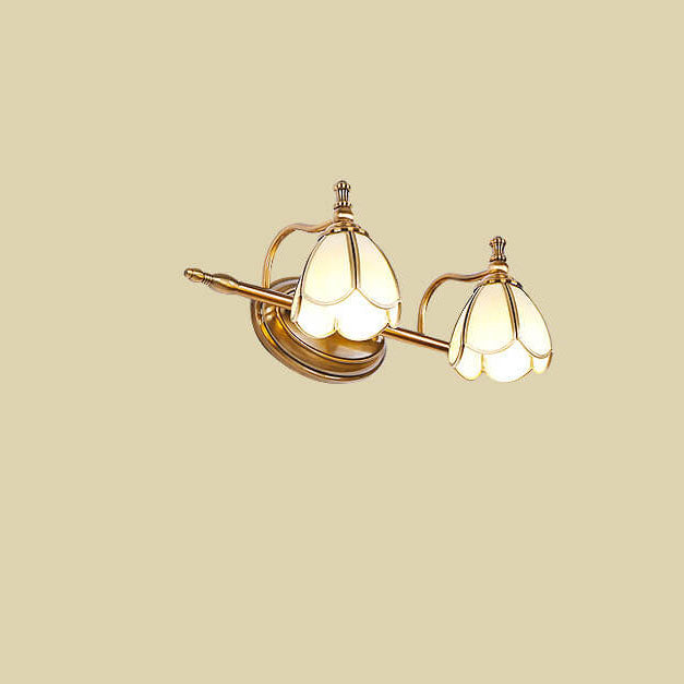 Europäische Retro-Luxus-Eisen-Kupfer-Glas-LED-Waschtischleuchte Wandleuchte 