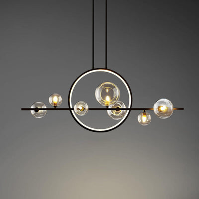 Modern Glass Long Bubble Magic Bean Island Light 7/10 Light Chandelier