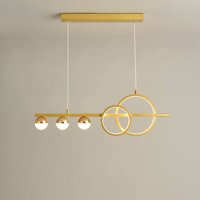Modern Luxury Long Strip Round Globe Design LED Island Light Chandelier