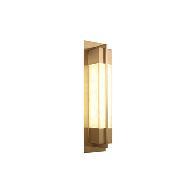 Modern Chinese Brass Faux-Lucite Rectangular LED Wall Sconce Lamp