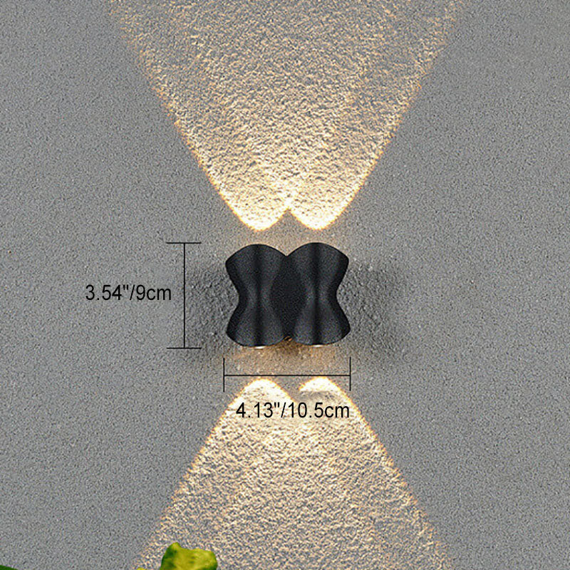 Moderne minimalistische Bogen-Säulen-LED-Wandleuchte aus Aluminium und Acryl für den Außenbereich, wasserdicht 