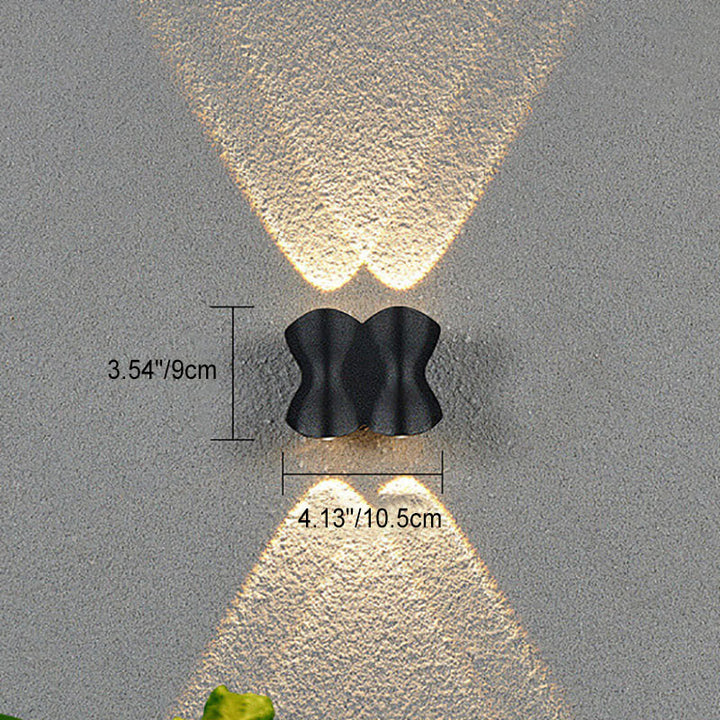 Moderne minimalistische Bogen-Säulen-LED-Wandleuchte aus Aluminium und Acryl für den Außenbereich, wasserdicht 