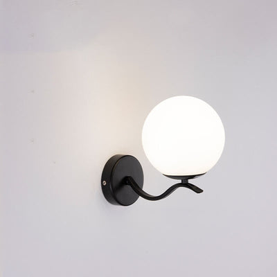 Luxury Iron Bracket Spherical Glass Lampshade 1-Light Wall Sconce Lamp