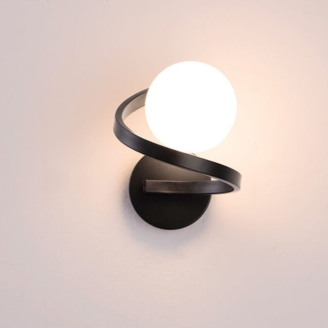 Moderne Eisen gebogene minimalistische 1-Licht Wandleuchte 