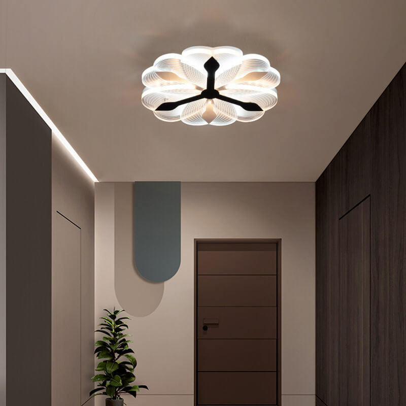 Modern Creative Flower Pattern Acrylic LED Semi-Flush Mount Ceiling Light